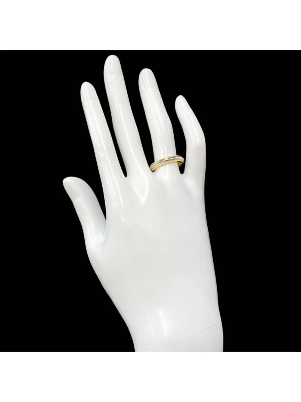 Tiffany & Co Milgrain Band Ring Platinum Pt 18k YG 750 Together